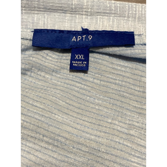 Apt. 9 Womens T-Shirt Blue Heathered Long Sleeve Square Neck Stretch Plus XXL - Picture 7 of 7